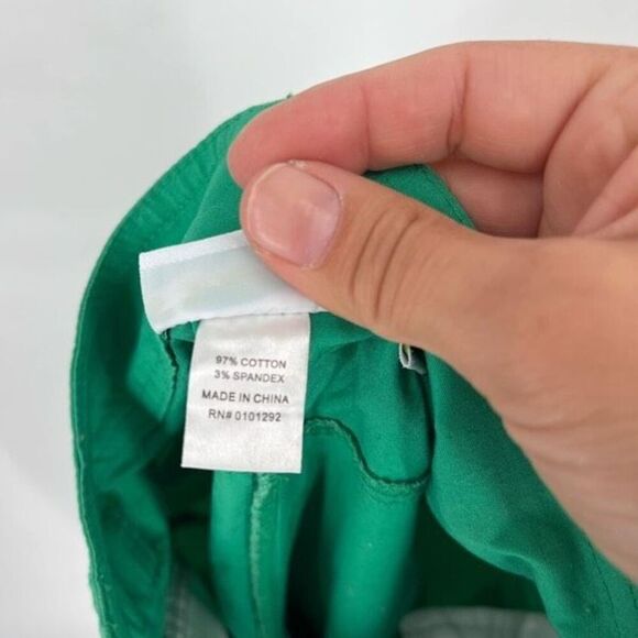 Lulu-B Womens Flat Front Hi Rise Stretch Ankle Cropped Pants Kelly Green Size 12 - Picture 5 of 16